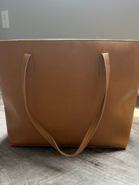 George Cognac Tan Leather-Style Tote